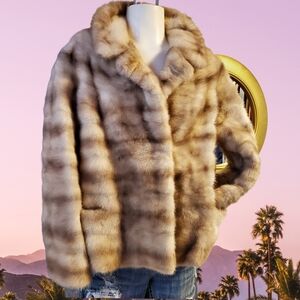 Vintage Mink Fur Jacket Lavender Mink Canadian Fur - Size S/M